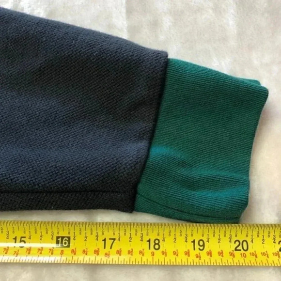 Levi's Pieced Open Hem Cotton Hoodie Tri Color Caviar Block Relaxed Fit Med - Picture 9 of 11